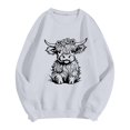 thumbnail image 4 of WEAIXIMIUNG Chandail pour Femmes Chic Chandail d'Automne et d'Hiver pour Femmes 2025 Col Rond Mode Chemise à Imprimé Vache Manches Longues Mode Décontractée Mode Haut de Sortie, 4 of 4
