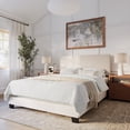 thumbnail image 1 of CorLiving Celeste Modern Upholstered Adult Queen Bed Frame with Headboard, Box Spring Required, Beige, 1 of 7