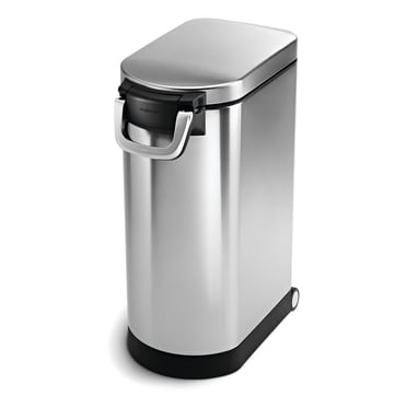 Simplehuman 30 Liter Large Pet Food Storage Container, Brushed Stainless Steel for Dog Food, Cat Food, and Bird Feed