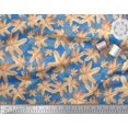 thumbnail image 1 of Soimoi Blue Rayon Fabric Autumn Leaves Printed Fabric 1 Yard 58 Inch Wide, 1 of 2