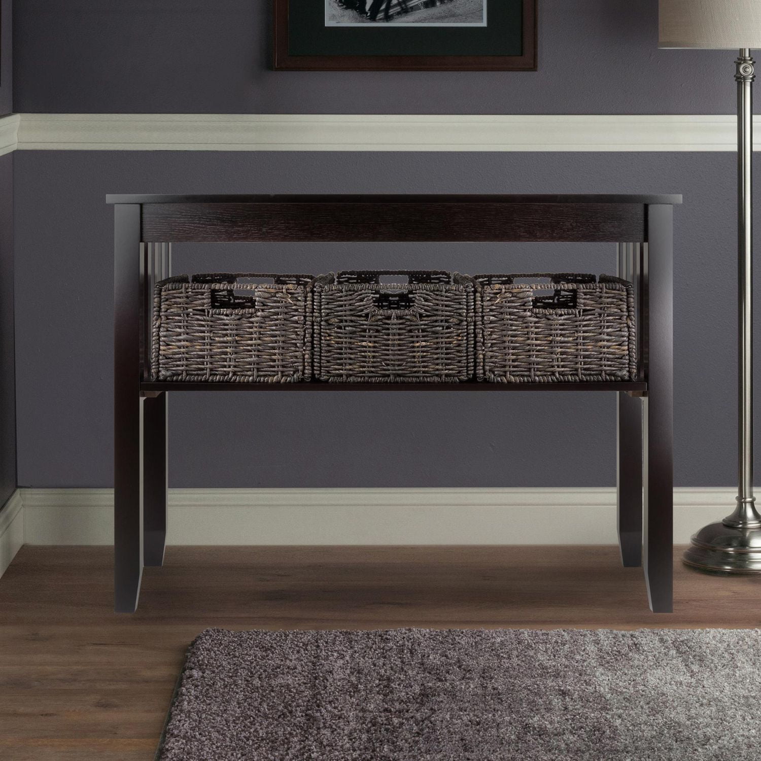 Morris Table Console Expresso & Paniers de Chocolat