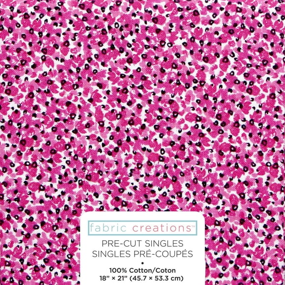FABRIC CREATIONS Pink Watercolour Flowers Fat Quarter 45.7 × 53.3 cm (18 × 21 in), 18x21