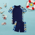 thumbnail image 2 of MIASHUI Boys Swimsuit Two Piece Set Bathing Suit Swim T-Shirts and Trunks,Yellow,7-9 Years, 2 of 6