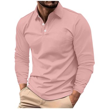 LOVZFMLL Polo Shirts for Men, Solid Classic Fashion V-Neck, Casual Versatile for Tennis Golf, Relaxed Fit Pullover Fall Clothes