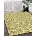 thumbnail image 3 of Ahgly Company Tapis de Zone Rond d'Intérieur Lavable à la Machine, Style Transitionnel, Jaune Soleil, 4 Pieds Rond, 3 of 7