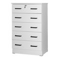 thumbnail image 3 of Better Home WC5-WHT Cindy 5 Drawer Chest Wooden Dresser with Lock, White, 3 of 14
