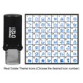 thumbnail image 1 of Printtoo Personalized Real Estate Theme Icons Round Rubber Stamp Self Inking Stamper 12 mm-Blue, 1 of 1