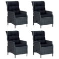 thumbnail image 2 of vidaXL 5 Piece Garden Dining Set Dark Grey Poly Rattan, 2 of 5