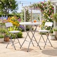 thumbnail image 2 of FDW 31.5'' Weatherproof Folding High Top Bar Table - Portable Round Cocktail Table for Indoor Outdoor Events, 2 of 7