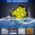 thumbnail image 2 of Zootealy 3 Inch LED Work Light with Yellow Flash, Side Yellow Light, and White Light - Die-casting Aluminium Shell, 15 Highlight LED Chips, 3000K Color Temperature, 15000LM, IP67 Waterproof - Ideal, 2 of 6