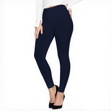 Hitime Legging Taille Haute pour Femmes Grande Taille, Super Doux, Extensible, Pleine Longueur, Pantalon de Yoga et d'Entraînement, Bleu Marine 2TG-3TG
