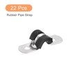 thumbnail image 3 of Unique Bargains 22Pack 1/4' Cable Clamp U Shape Stainless Steel Rubber Cushioned Pipe Strap, 3 of 5