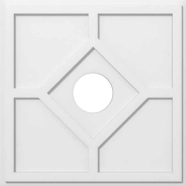 Ekena Millwork CMP28EY-06000 Médaillon de Plafond Contemporain de 28 Pouces x 6 Pouces ID Carré Embry Architectural Grade PVC