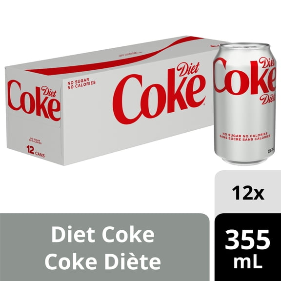 Boisson gazeuse Coke Diète Fridge Pack canettes, 355 mL, emballage de 12
