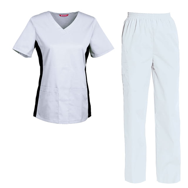 Women's Scrubs Set Scrub Top and Pants Scrubs Set