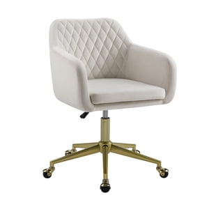 Weston Quilted Office Chair, Off-White