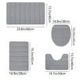 thumbnail image 3 of Foam Bath Mat 4 Set Bathroom Rugs For 4 Pcs Toilet Mats Universal Soft Comfortable Water Absorption Non-Slip Thick Machine Washable Easier To Dry Dark, 3 of 9