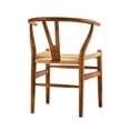 thumbnail image 2 of Heavenly Collection | Wishbone Wood Dining Chair Set of 2 for Kitchen or Dining Room - Walnut, 2 of 9