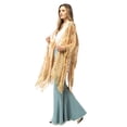 thumbnail image 3 of Womens Oversize Hand Beaded Fringed Sequin Evening Shawl Wrap, 3 of 5