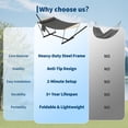 thumbnail image 3 of Double Hammock Set – Heavy Duty Outdoor Stand – Portable for Two – Adjustable Steel Frame – Patio, Garden, Beach & Backyard, 3 of 7