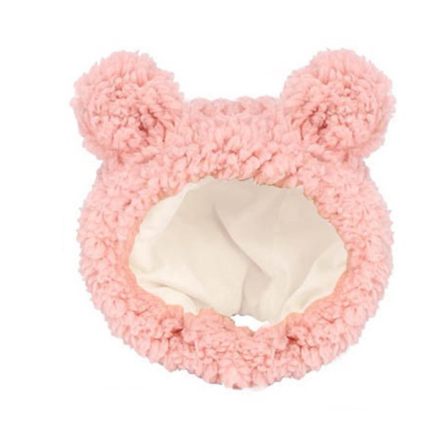 Coiffe Élégante pour Animal Chapeau pour Chat Ajustable Doux Chaud Bandeau en Peluche pour Animal