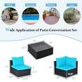 thumbnail image 2 of Costway 7PCS Patio Wicker Sofa Set Sectional Conversation Furniture Set Garden Navy Blue, 2 of 10