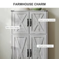 thumbnail image 4 of HOMCOM Armoire de Garde-Manger Armoire de Rangement de Garde-Manger avec Portes de Grange Gris, 4 of 10