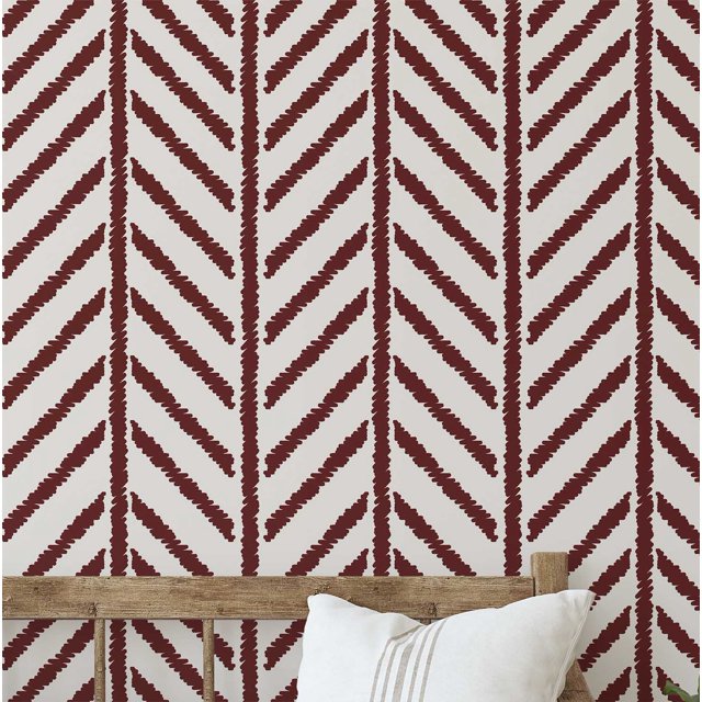 S4Sassy Peel and Stick Wall Covering, Geometric Stitch Print Removable Textured Vinyl Wall Wrap- Modern Mural, Brown Instant Wallpaper for Bedroom, Bathroom, Laundry Room, Closet Interior -25"x240"
