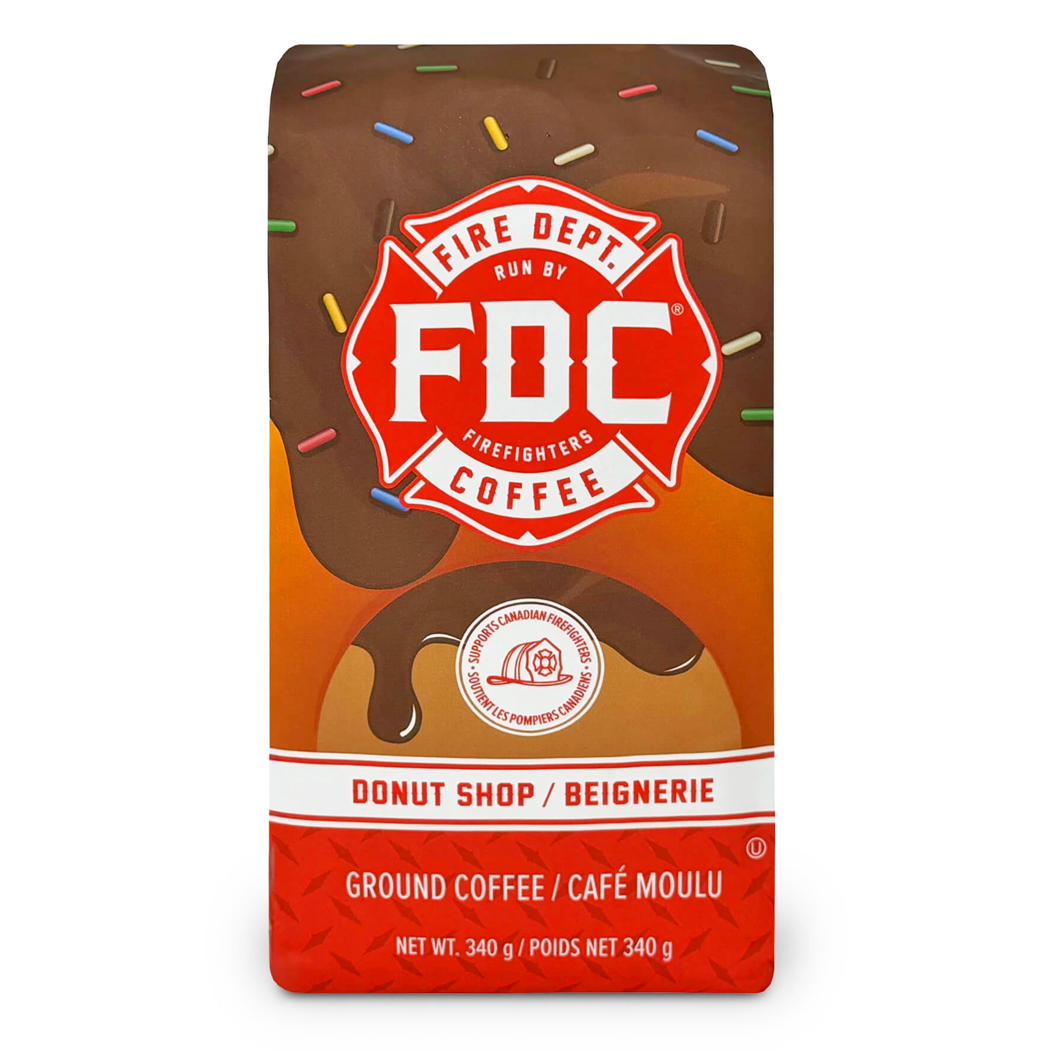 Fire Department Coffee, Donut Shop Medium Roast Coffee, Premium Ground Coffee, 340g