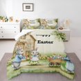 thumbnail image 1 of Erosebridal Happy Easter Comforter Sets Queen Size,Rabbit Eggs Bedding Queen Comforter Set,Animal Bedroom Decor,Reversible,Ultra Soft,3 Pieces, 1 of 7