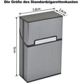 thumbnail image 3 of Aluminum Cigarette Case [Set Of 2, Gray] Magnetized Lids, Elegant Design Aluminum Cigarette Case, 3 of 6