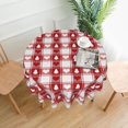 thumbnail image 2 of Nappe de Noël Ronde Nappe de Noël 60 Pouces Lavable Réutilisable Nappe d'Hiver à Carreaux Étoiles pour Fête des Fêtes Souper Décoration de Table de Salle à Manger, 2 of 6