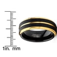 thumbnail image 4 of Men Tungsten Two-Tone Wedding Band Grooved Ring 8MM Black Goldtone, 4 of 4