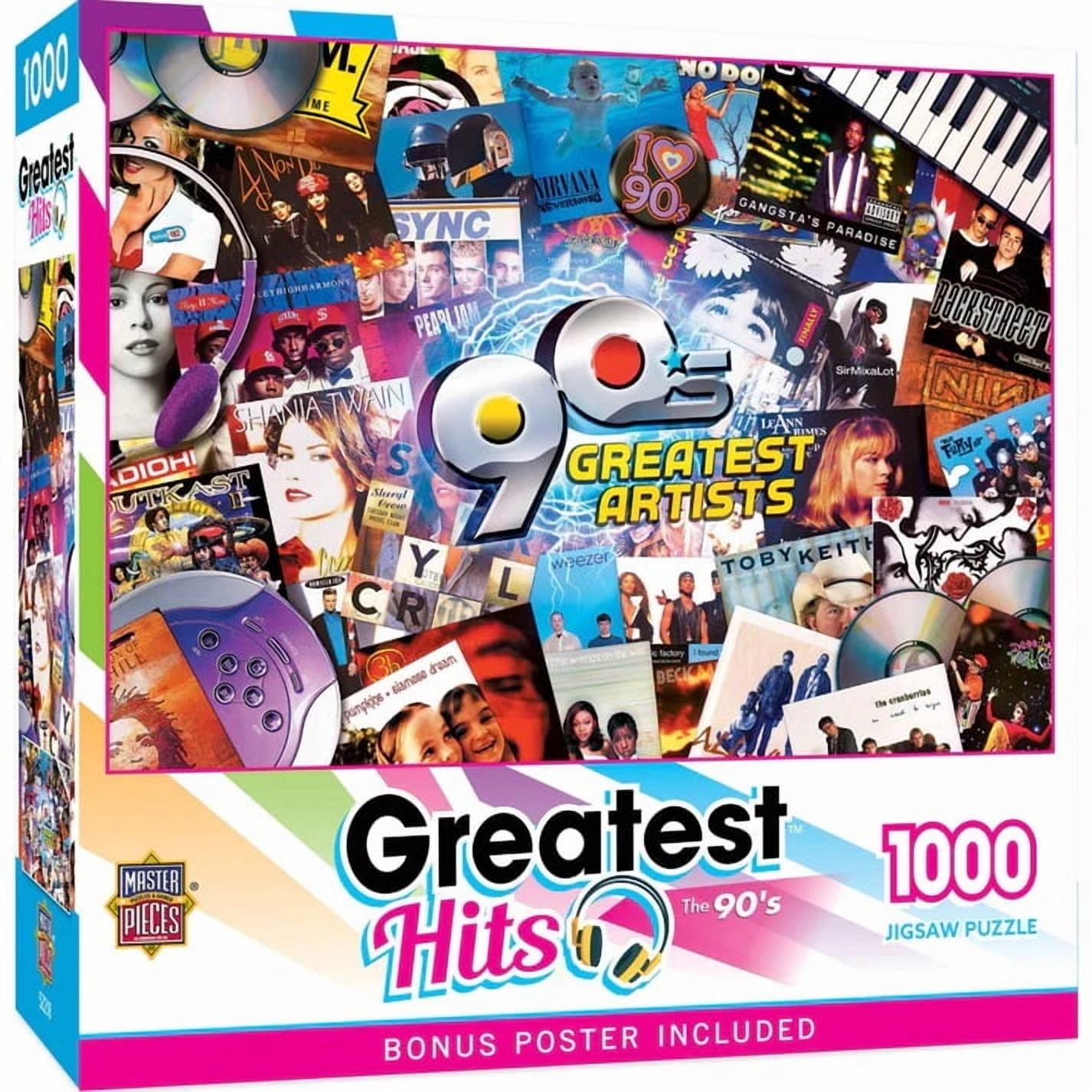 Masterpieces Puzzle Company Greatest Hits - 90's Artists 1000 Piece Jigsaw Puzzle