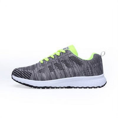 Wweixi Casual Shoes Walking Mesh Flat Shoe Comfortable Lightweight Women Men Lace Up Athletic Sneakers Running Fitness Green Size 36