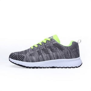 Wweixi Casual Shoes Walking Mesh Flat Shoe Comfortable Lightweight Women Men Lace Up Athletic Sneakers Running Fitness Green Size 36