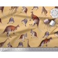 thumbnail image 3 of Soimoi Orange Modal Satin Fabric Kangaroo & Giraffe Animal Print Sewing Fabric Yard 42 Inch Wide, 3 of 3