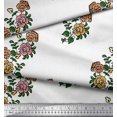 thumbnail image 3 of Soimoi Modal Satin Fabric Leaves & Floral Block Print Fabric by Yard 42 Inch Wide, 3 of 3
