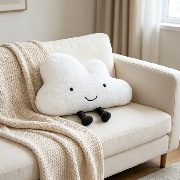 Outdor Cute Cloud Shaped Throw Soft Cloud Stuffed With Legs Adorable Decorative For Kids Room Nursery Bedroom And Sofa