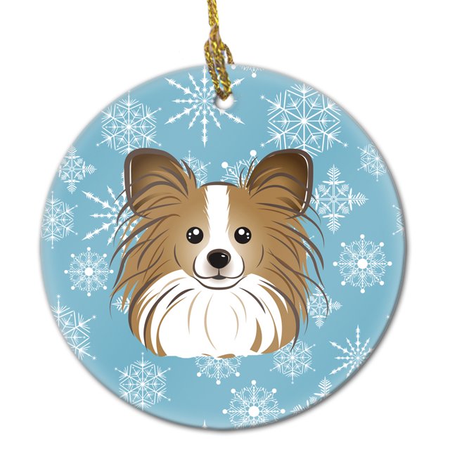Carolines Treasures BB1682CO1 Snowflake Papillon Ceramic Ornament