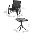 thumbnail image 3 of Outsunny Ensemble de 3 Pcs pour Patio avec Fauteuils Berçants, Ensemble de Balancelles d'Extérieur avec Table en Verre, 3 of 10