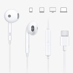 Type C Casque, casque filaire blanc pour