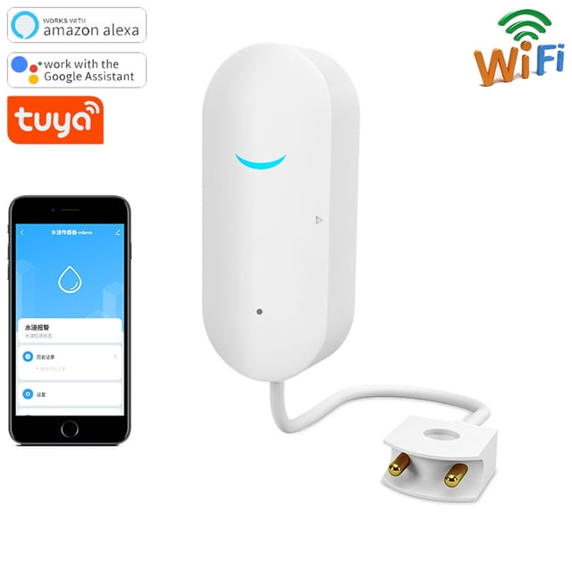 EGNMCR 1/2pack Tuya WIFI Water Leak Sensor Alarm Flod Leakage Detector Overflow Alert Smart switch