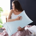 thumbnail image 4 of yulier 2Pcs Microfiber Queen Pillow Cases, Solid Color Super Soft Skin-friendly Cozy Pillowcases with Envelope Closure, Wrinkle, Fade and Stain Resistant Pillow Covers, 20x36, Light Blue, 4 of 5