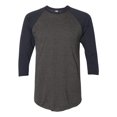 thumbnail image 1 of T-shirt à Manches Trois-Quarts Raglan 5050, S, Noir Chiné, 1 of 2