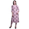 thumbnail image 1 of Bimba Kurtis Droits pour Femmes Longue Robe Kurti Imprimée Haut Indien à Manches 3/4, 1 of 6