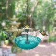 thumbnail image 2 of Hanging Bird Bath with Solar Pump, Plastic Bowl with Steel Chain, Outdoor Garden Bird Feeder and Water Bath for Backyard, Solar Powered Water Circulator, 2 of 4