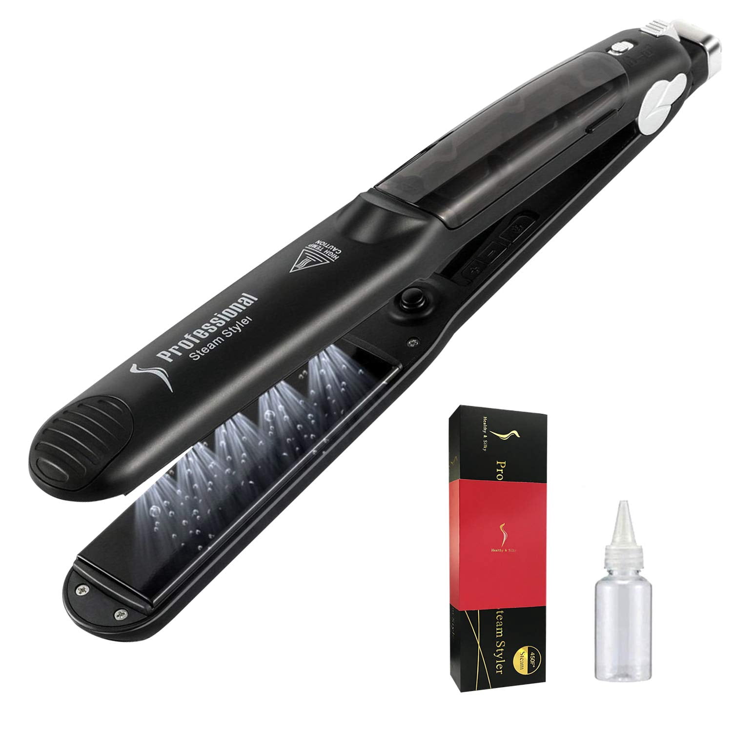 Steam pods hair straightener 2 in 1 Professional Curling Iron with Ceramic Plate for hair Straightening and Curling Max 455℉ Home Use