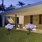 Solar Rose Flower Garden Lights | Led Outdoor Stake Lights with Auto on Off | Waterproof Pathway Decor for Yard Patio Lawn