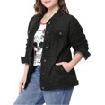thumbnail image 1 of GRACE & GRANDEUR Veste en Jean pour Femme Grande Taille, Boutonnée, Courte, Veste en Denim, 1 of 4